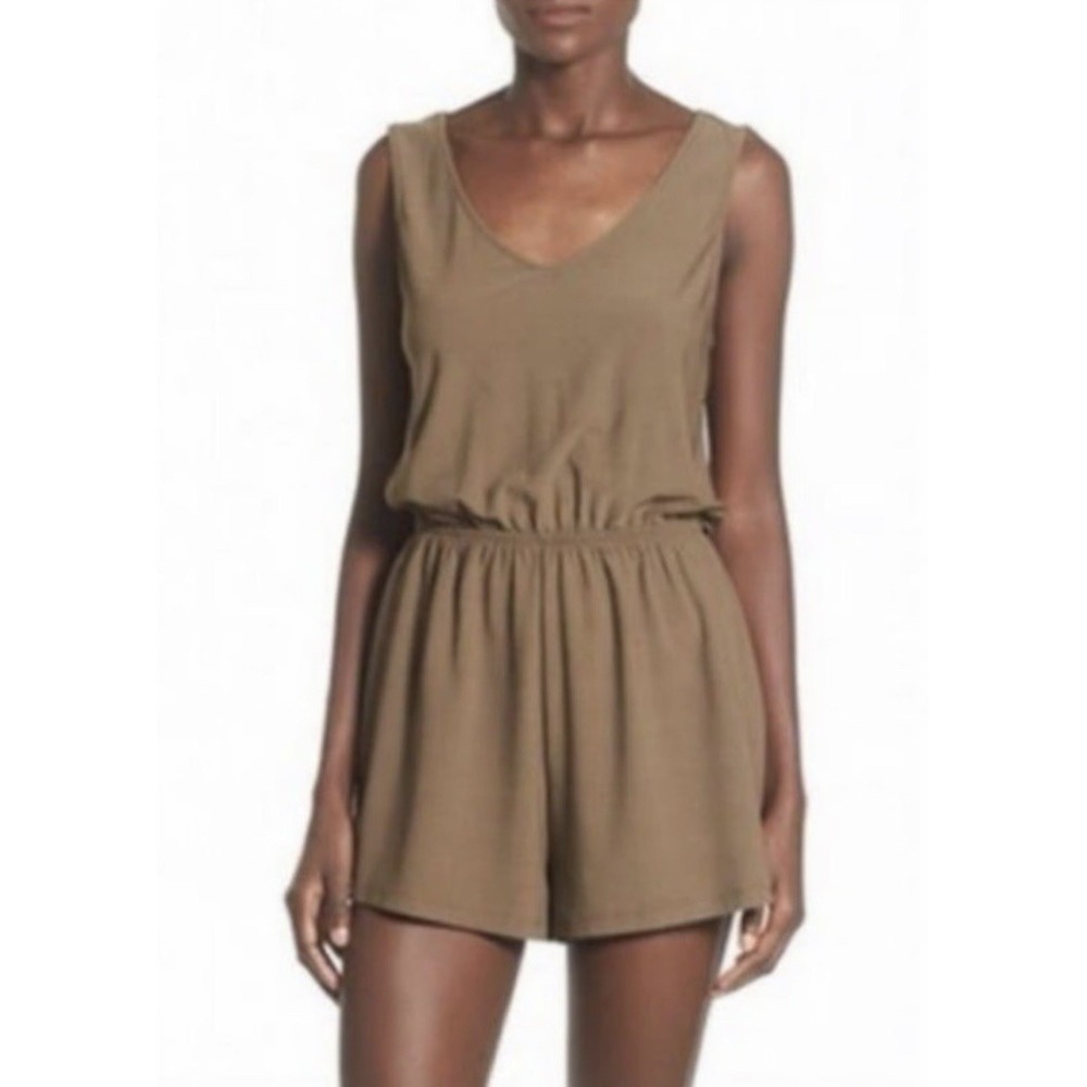 Leithā Acorn Brown Sleeveless Romper Size Small